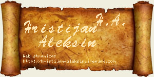 Hristijan Aleksin vizit kartica